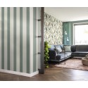 Rasch|Tapete breite Streifen grün creme elegant|Tapeten