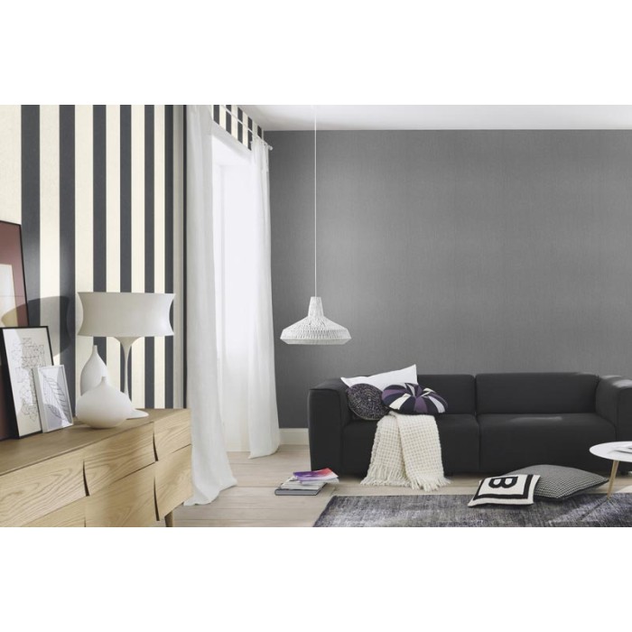 Rasch|Papier peint larges rayures blanc et noir moderne|Papier Peint
