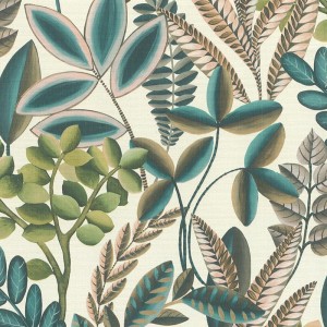 Elitis|Papier peint turquoise à texture artisanale en osier|Papier Peint