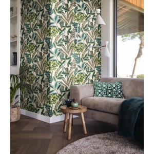 Marburg|Modern dotted stripe wallpaper in green tones|Wallpaper 2
