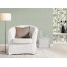 Papeldecor|Wallpaper linen effect green-silver gloss|Wallpaper