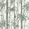 Papeldecor|Papier peint bambou oriental blanc et vert|Papier Peint