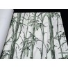 Papeldecor|Papel pintado cañas de bambú oriental blanco y verde|Papel Pintado