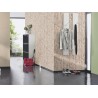 Papeldecor|Oriental bamboo wallpaper with textile effect in beige and grey|Wallpaper