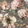 Papeldecor|Papier peint grandes fleurs aquarelle rose et gris|Papier Peint