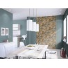 Papeldecor|Papier peint tropical avec palmiers et feuilles de bananier couleur moutarde|Papier Peint