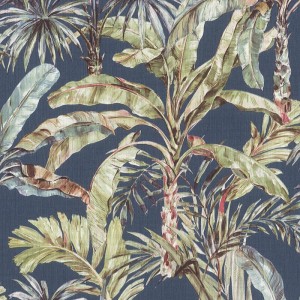 Grandeco|Papel pintado flores tropicales acuarela verde y naranja|Tropical