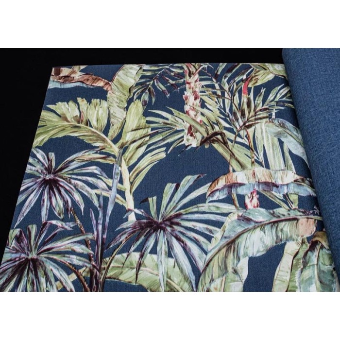 Papeldecor|Papier peint tropical avec palmiers et feuilles de bananier bleu et vert|Papier Peint