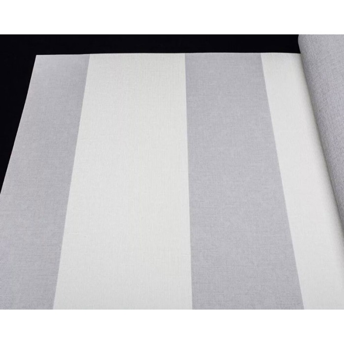 Papeldecor|Papier peint rayures larges beige crème et gris|Papier Peint