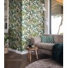 Papeldecor|Wallpaper floral fantasy print in turquoise tones|Wallpaper