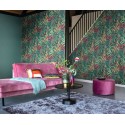 Papeldecor|Modern wallpaper fantasy floral print retro colors|Wallpaper