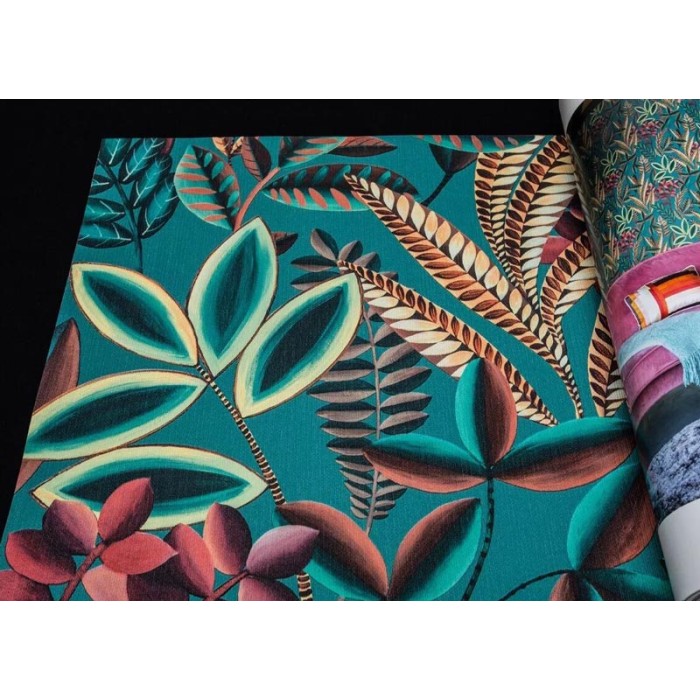 Papeldecor|Modern wallpaper fantasy floral print retro colors|Wallpaper