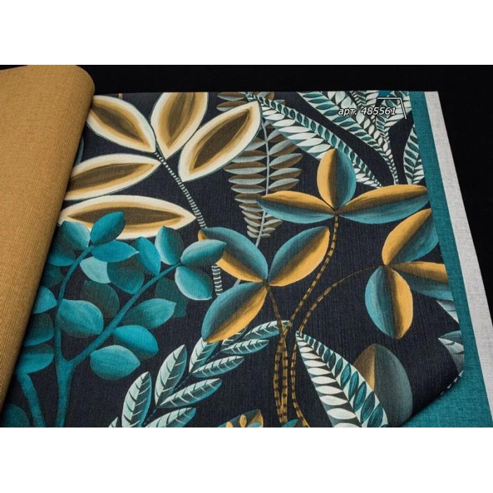 Papeldecor|Tapete Modernes Fantasie-Blumenmuster Grün-Braun-Schwarz|Tapeten