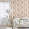 Papeldecor|Papier peint rayures et carrés effet textile et aquarelle beige et gris|Papier Peint
