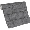 Erismann|Papel pintado muro piedra natural gris oscuro|Papel Pintado