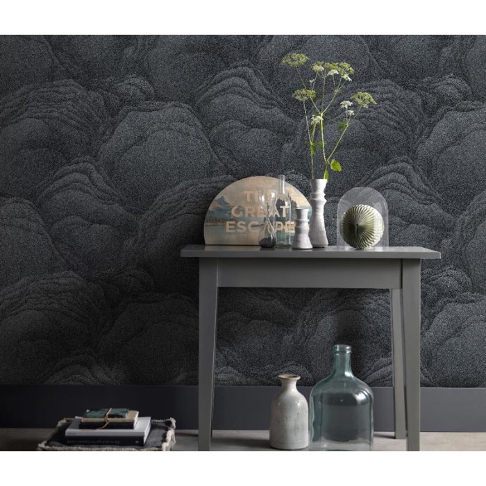 Erismann|Wallpaper slate stone natural black|Wallpaper