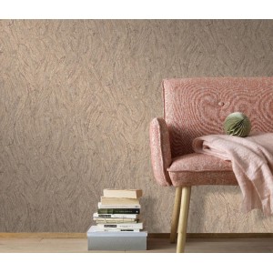 Eijffinger|Ethno Tapete mit Tweed Stoff in Braun|Tapeten 2