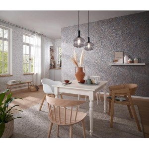 Papeldecor|Papel pintado estilo art decó moderno verde y plata metalizado|Papel Pintado 2