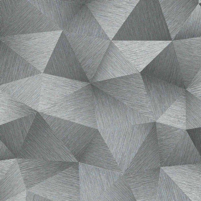 Erismann|Papel pintado moderno diamantes 3D gris plata|Papel Pintado