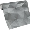 Erismann|Papier peint moderne diamants 3D gris argent|Papier Peint