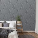 Erismann|Papier peint design moderne gris avec courbes|Papier Peint