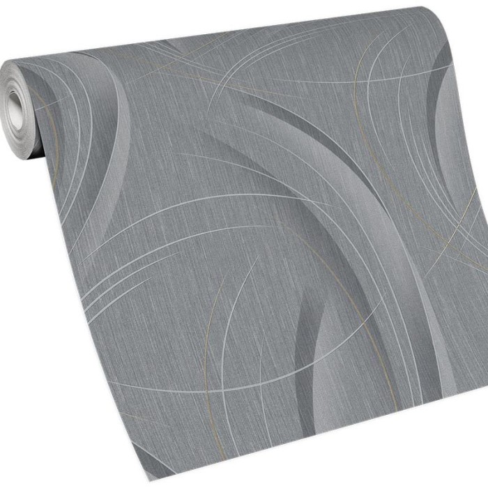Erismann|Papel pintado diseño moderno gris con curvas|Papel Pintado