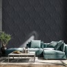 Erismann|Papier peint moderne noir courbes et rayures|Papier Peint