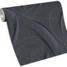 Erismann|Papier peint moderne noir courbes et rayures|Papier Peint