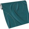 Erismann|Modern wallpaper curved stripes turquoise green|Wallpaper