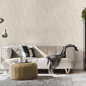 Papeldecor|Papier peint imitation plâtre gris foncé avec détails métallisés|Papier Peint 2