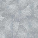 Erismann|Japandi Tapete exotische Blätter silber glänzend|Tapeten
