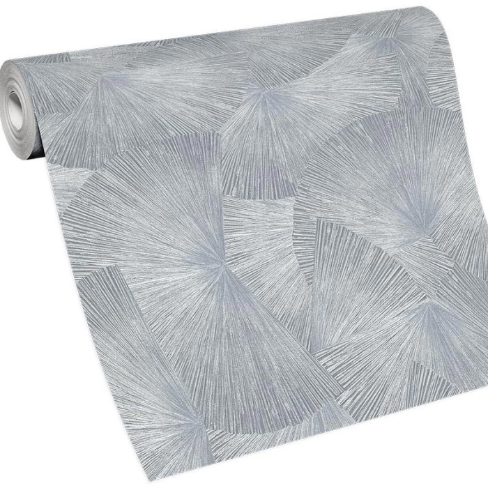 Erismann|Japandi wallpaper exotic leaves silver shine|Wallpaper