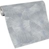 Erismann|Papier peint Japandi feuilles exotiques argent brillant|Papier Peint