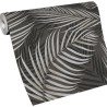 Erismann|Papier peint moderne feuilles de palmier noir et gris argenté|Papier Peint