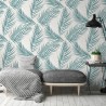 Erismann|Papier peint botanique feuilles de palmier vert, beige et blanc|Papier Peint