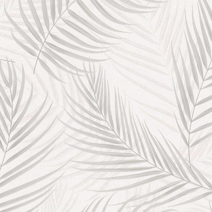 Erismann|Papel pintado floral hojas de palma crema con brillo|Papel Pintado