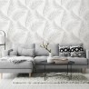 Erismann|Papier peint floral feuilles de palmier crème brillante|Papier Peint
