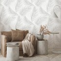 Erismann|Florale Tapete Palmblätter creme glänzend|Tapeten