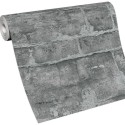 Erismann|Papier peint mural pierre naturelle gris anthracite brillant|Papier Peint