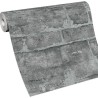 Erismann|Papier peint mural pierre naturelle gris anthracite brillant|Papier Peint