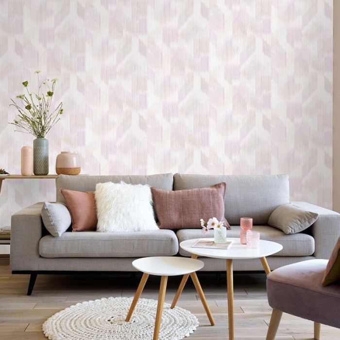 Erismann|Papier peint géométrique abstrait rose scandinave|Papier Peint