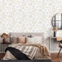 Erismann|Floral wallpaper magnolias neutral tones|Wallpaper