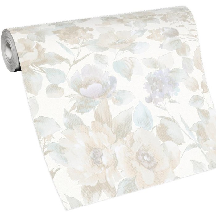 Erismann|Floral wallpaper magnolias neutral tones|Wallpaper