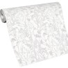 Erismann|Papier peint floral arbustes sauvages blanc et argent|Papier Peint