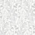 Erismann|Wildflowers wallpaper white and silver|Wallpaper