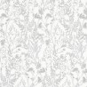 Erismann|Papier peint fleurs des champs blanc et argent|Papier Peint