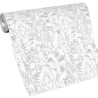 Erismann|Papier peint fleurs des champs blanc et argent|Papier Peint