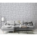 Papeldecor|Papel pintado muro roca natural gris|Imitacion Piedra