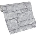 Papeldecor|Papel pintado muro roca natural gris|Imitacion Piedra