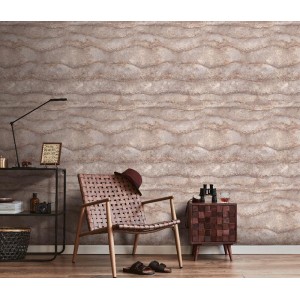 Papeldecor|Papel pintado efecto granito con brillo gris taupe|Imitacion Piedra 2